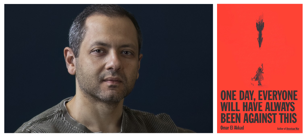 Omar El Akkad headshot and red book cover